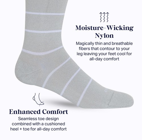 Nylon Knee High Socks - 15-20mmHg Graduated Compression Socks Wide Calf Mediu... - Picture 5 of 7