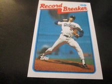 OREL HERSHISER  (los angeles dodgers - p) 1989 topps RECORD BREAKER card #5 mint