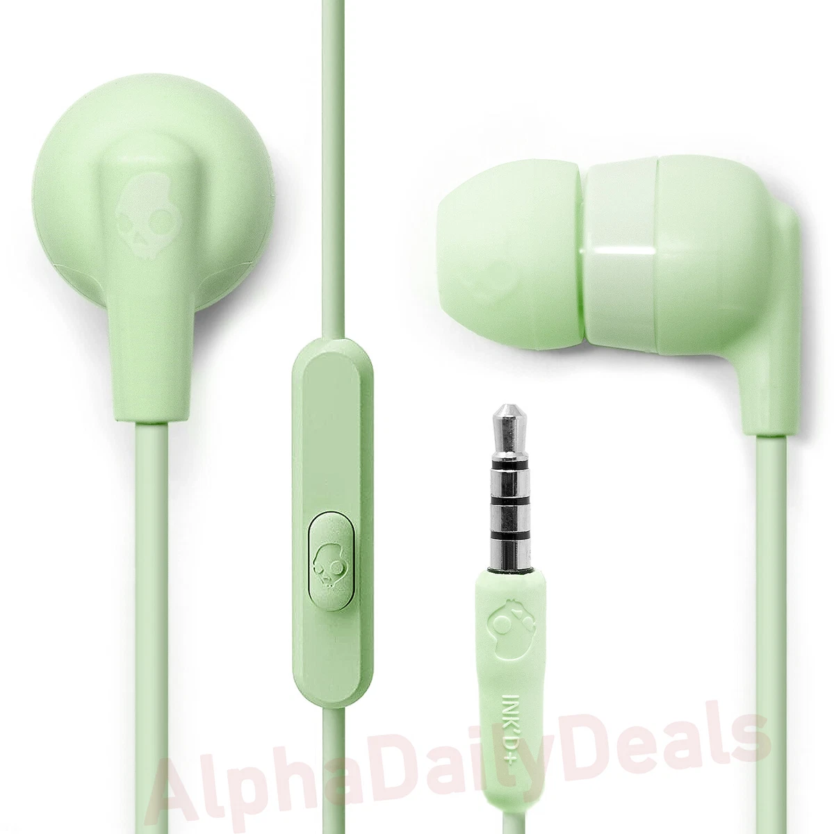 NEW Skullcandy Ink d Wired Android Earbuds with Mic 3.5mm Green Sage Pastel