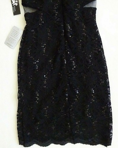 LBD Cocktail Dress Juniors Size 3 Black Sequin Dress Prom Jump Apparel - Picture 6 of 10