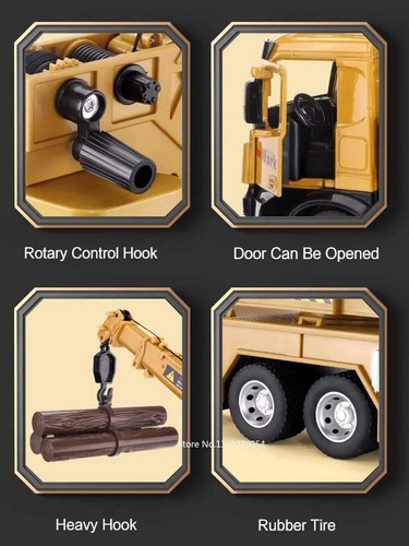 1/18 Kran Arbeit LKW Modell Spielzeug Auto Diecast Alu Technik Fahrzeug Türen OVP - Bild 5 von 6
