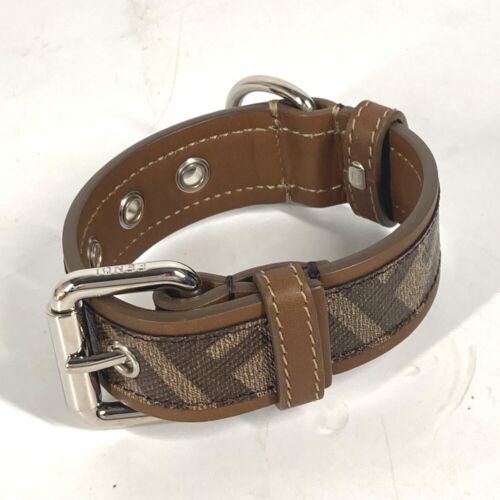 FENDI 8AC016 Zucca Collare per Cani Animali Domestici Accessori Cani Collare Pelle Marrone - Foto 2 di 13