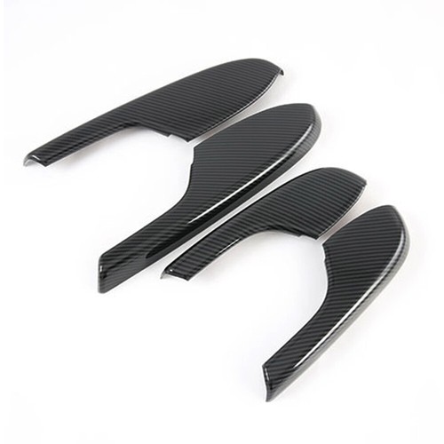 Cubierta de moldura de panel de reposabrazos de puerta interior de fibra de carbono 4 piezas para Honda Civic 2016-20 - Imagen 7 de 7