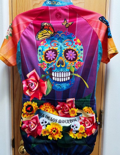 Neu ohne Etikett Pactimo Damen-Trikot Small Day of the Dead bunte Künstlerserie