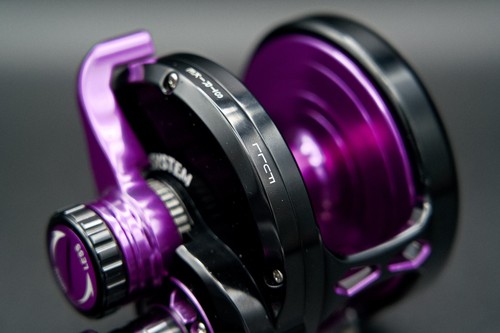 Maxel Jigging Reel Rage Pro 90 Lever Drag Conventional Reel Black/Purple - Picture 6 of 8