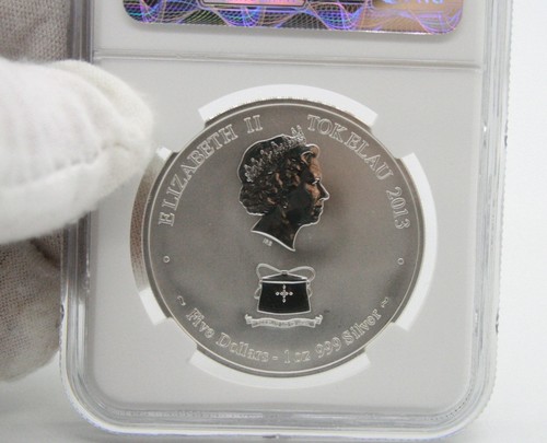 2013 Tokelau S$5 Year Of The Snake NGC MS69 Early Releases #062 - Picture 9 of 11
