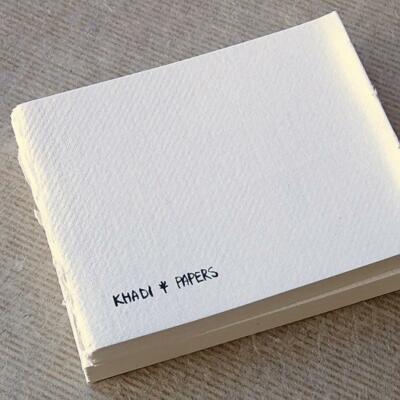 KHADI HANDGEFERTIGTER LAUCH PAPIER BUCHBLOCK 13x16 cm glatt