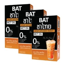 3 BAT CHA-THAI Orange Tea Weight Management Health Drink No Sugar MCT OIL POWDER