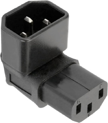 IEC 320 Male C14 to 90 Degree up Right Angled C13 Power Extension Adapter