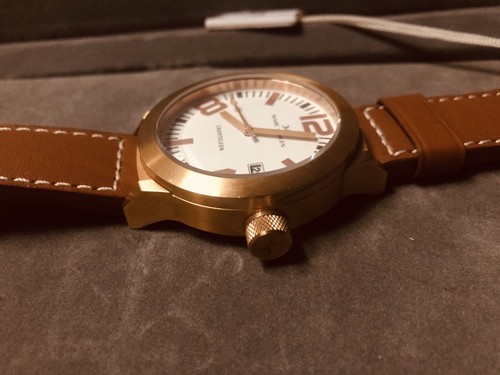 TW Steel Marc Coblen edition Rose Gold Watch /Brown Leather Strap / Date Quartz - Picture 15 of 20