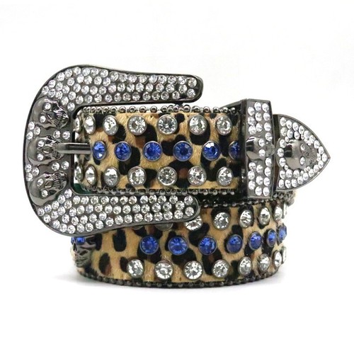 Men Women Western Rhinestone Belt Crystal Studded Cowgirl Cowboy Skull Belts - Picture 39 of 62