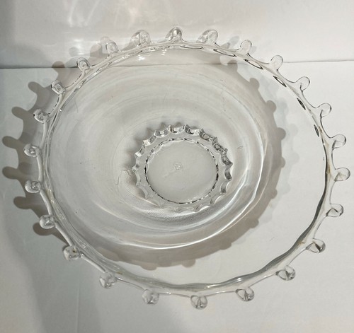 Lariat Blown Glass Fruit Bowl by Heisey Glass Company 1920's 9"Dia 2"t footed - Picture 2 of 5