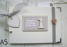 PERSONALISED  PHOTO ALBUM/SCRAPBOOK.MEMORY BOOK. 1st birthday .. first..