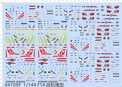 1/144 F-14 VF-1 Wolf Pack VF-111 SUNDOWNER VF-41 Black Aces Markings Water Decal