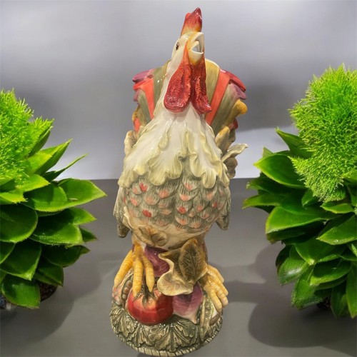 Fitz & Floyd Earthenware Vista Bella Rooster Pitcher Centerpiece Retired 14" - Picture 3 of 5