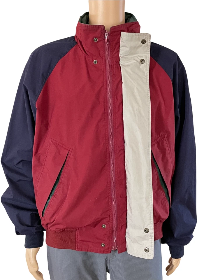 Saddlebred - Chaqueta con Capucha Oculta - De Colección - Para Hombre XL - Bloques de Color - Cremallera Frontal Foto 2 de 4