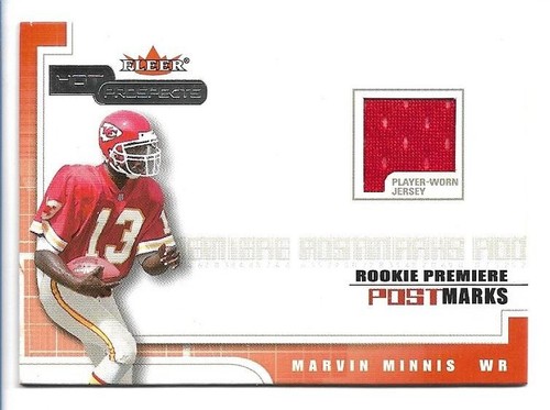 Marvin Minnis 2001 Fleer Hot Prospects Rookie Premiere Postmarks Jersey /1500 RC - Picture 1 of 2