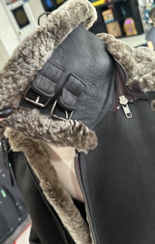 Vintage Avalanche 3 Genuine Shearling Leather & Suede Italy Bomber Jacket SZ-3XL - Picture 12 of 16