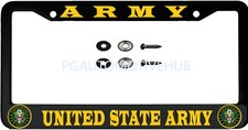 License Plate Frame Black Stainless Steel Vinyl Lettering For United State Army1 License Plate Frame Black Stainless Steel Vinyl Lettering For United State Army1