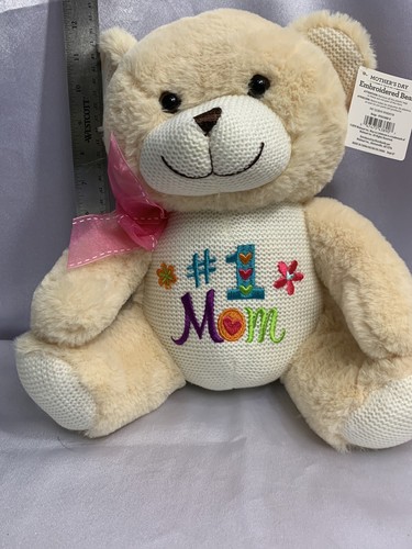 "Dan Dee Oso de Peluche Crema de Peluche 12" Bordada "" # 1 MAMÁ" - Imagen 8 de 8