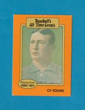 1987 Hygrade Baseball's All-Time Greats ORANGE Cy Young CLEVELAND INDIANS