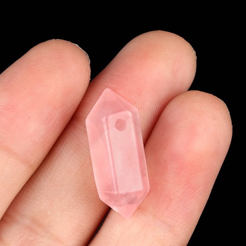 20pcs Natural Rose Quartz Stone Point Chakra Healing Gemstone Pendants 8x20mm - Picture 6 of 6