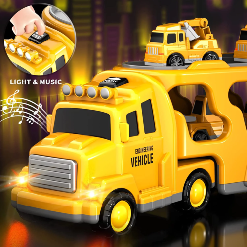 Payusd Construction Toddler Truck Toys for 3 4 5 6 Year Old Boys 5-In-1 Friction - Picture 10 of 11