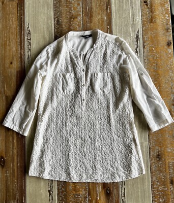 Clarina collection blouse blouse shirt cream white 100% cotton/cotton 38/M