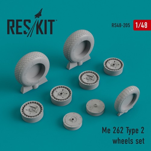 ResKit RS48-0205 Scale 1:48 Me.262 type 2 wheels set for plastic scale model kit - Picture 9 of 12