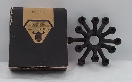 NOB HILL NORDIC COLLECTION GUSSEISEN KEGEL KERZENHALTER VINTAGE IN OVP - Bild 3 von 16