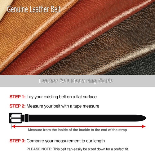 Men's Ratchet Belt Genuine Leather Mens Belt with Slide Ratchet Belts for men - Picture 6 of 37