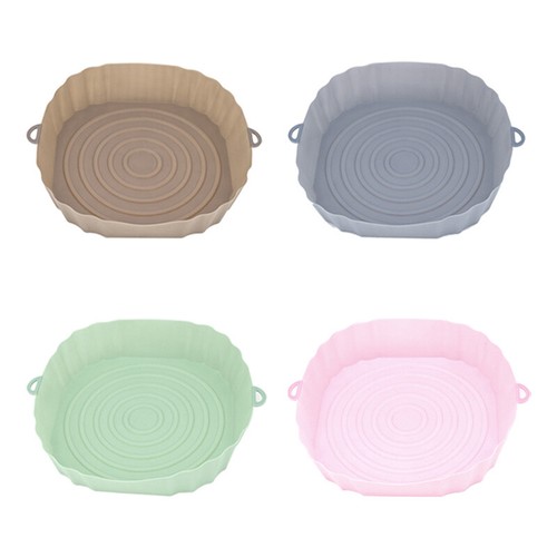 4/2Tlg Silikon Heißluftfritteuse.Topf Brot Kuchen Grillpfanne Backofen Werkzeug) - Bild 6 von 19