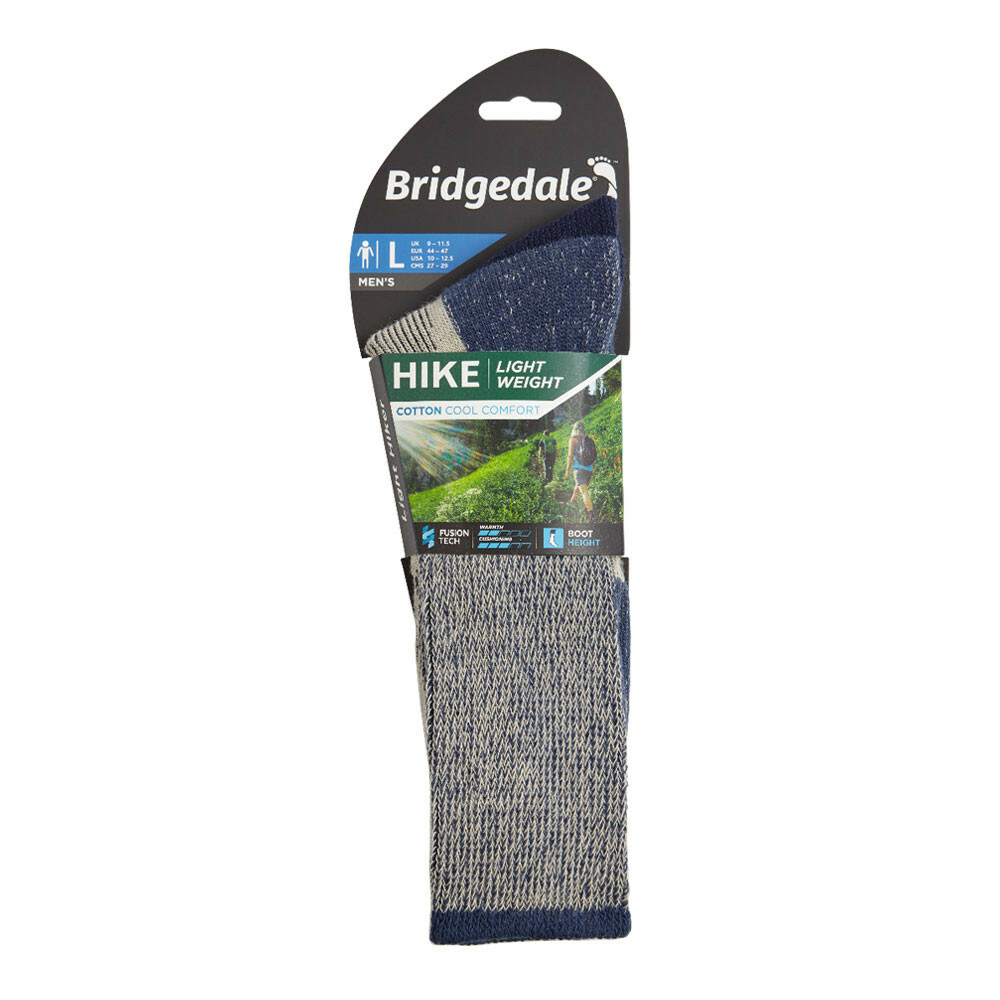 Bridgedale Mens Hike Lightweight Cotton Cool Comfort Socks