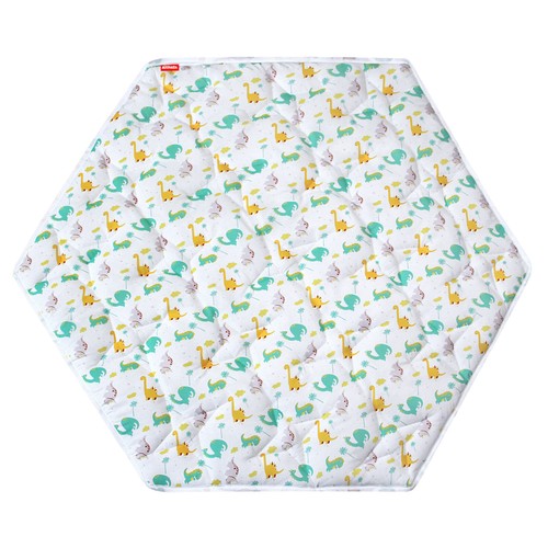 Almohadilla de colchón hexagonal para corralitos patio de juegos seis paneles corralito niños tienda alfombra dinosaurio - Imagen 1 de 6