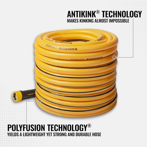 Fatmax Professional Grade Water Hose, 100' x 5/8", Yellow - Picture 3 of 6