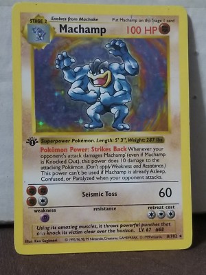 machamp pokemon card value 8/102 Base Set 2-Player CD Starter 1st Edition Cosmos Holo #8 CGC 7.5 Machamp (8/102) Buy 8 102 Machamp Online
