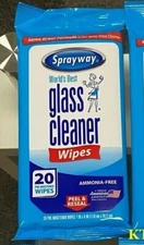 SPRAYWAY World's Best GLASS CLEANER Windshield Windows Pre-Moistened Wipes 