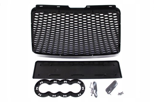 Front Sport Grill M-4427 For Audi A6 C6 Rs-Style Matt Silver-Black 2009-2011 - Picture 3 of 3