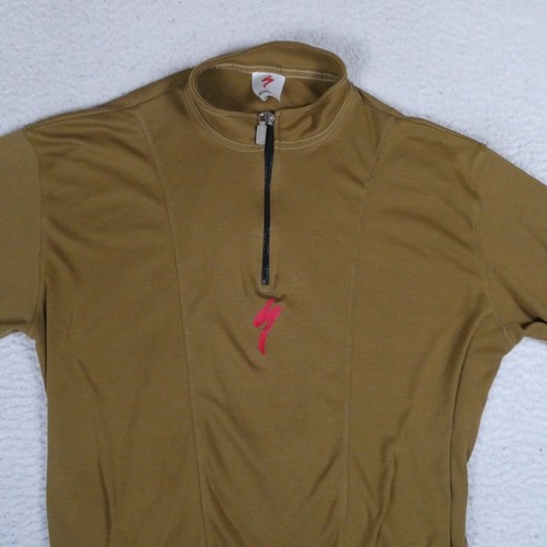 Vintage Specialized Activewear Top Men Size L/XL Tan Short Sleeve Made in USA - Picture 4 of 19