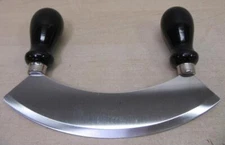 Deglon Single Bladed Hachoir 9 Inch Blade with Black Duel Handles Knife w/ Cover