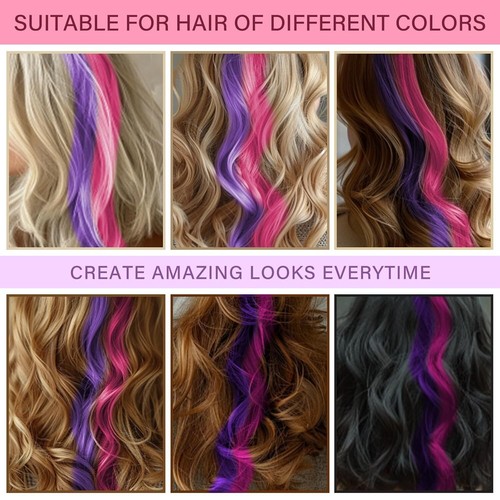 6 PCS Hair Chalk Comb Set Temporary Color for Kids Girls BLUE+PURPLE - Picture 2 of 6