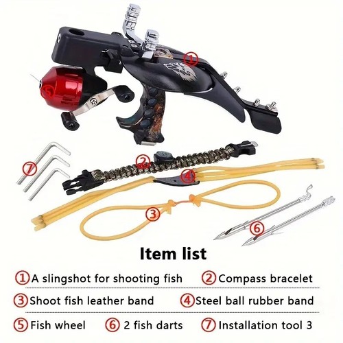 Professional Slingshot Kit for Adults, Outdoor High Velocity Catapult Fish New - Picture 4 of 8