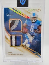 2020 PANINI IMMACULATE D'ANDRE SWIFT DUAL PATCH SSP 7/10 ROOKIE CARD GOLD RC