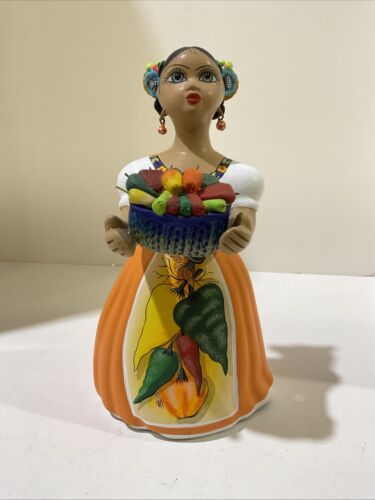 Original Lupita Navarro Ceramic Lady Figure Mexico 11.5” Tall B1