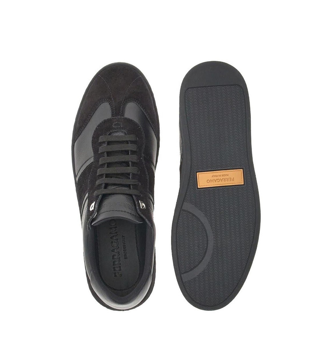 【関税&送料込】Salvatore Ferragamo Leather And Suede Achill New Salvatore Ferragamo Achille Leather Low Men Shoes