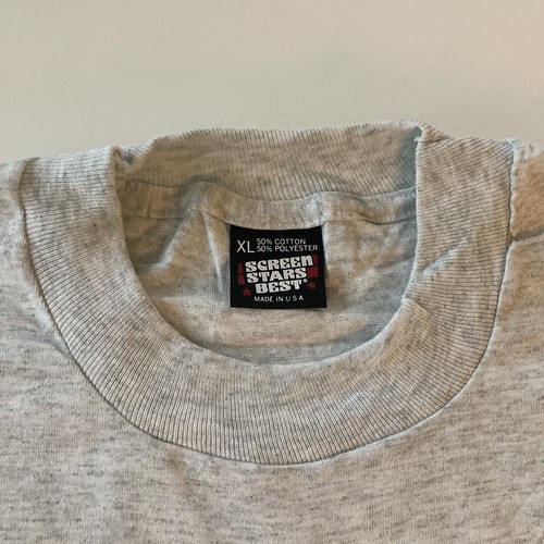 Vintage Screen Stars Best Ash Grey New Old Stock Blank T-Shirt Sz XL 80s Single - Picture 2 of 7
