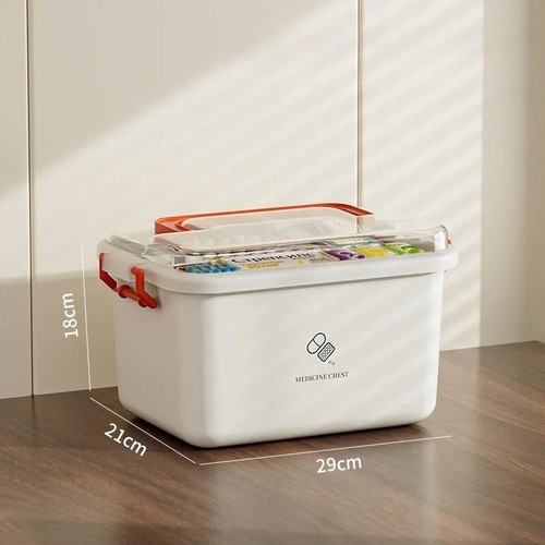 Caja de medicamentos de gran capacidad portátil para el hogar kit médico de primeros auxilios emergencia familiar - Imagen 10 de 10