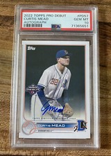 2022 Topps Pro Debut #PD57 Curtis Mead Autograph Auto PSA 10 Gem Mint Tampa Rays