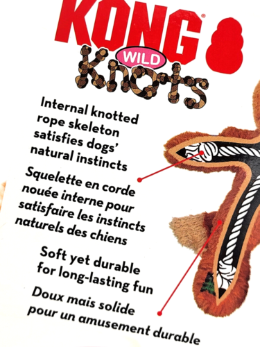 KONG Wild Knots Fox Small/Medium Squeaky Soft Plush Low Stuff Dog Toy - Picture 7 of 12