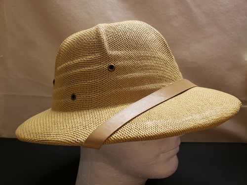 Safari hat helmet beige straw new adjustable to 25 inch lightweight - Picture 7 of 12